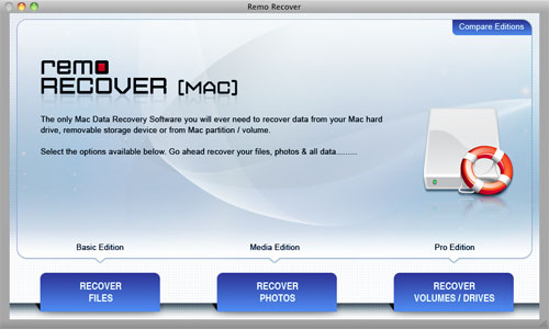 Recover Deleted MOV Video Files from MacBook Pro - Welcome Window